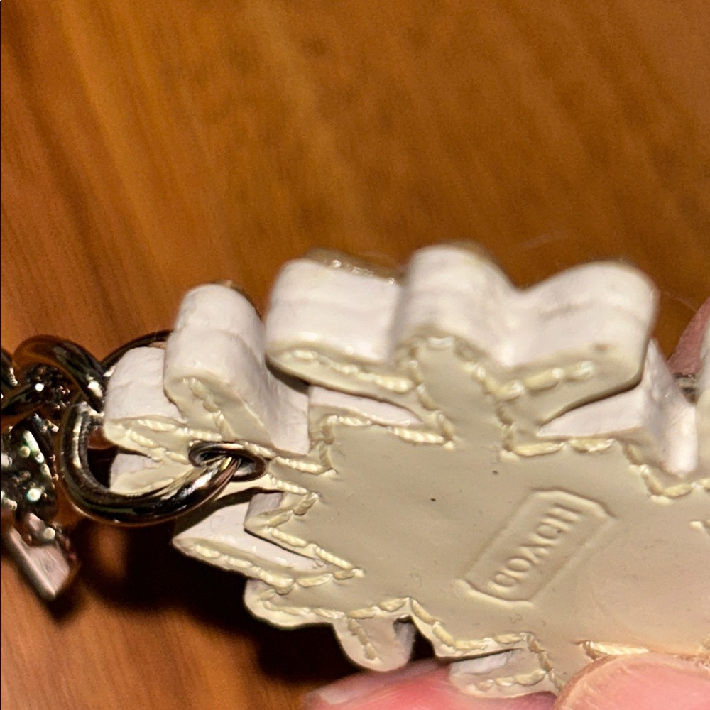 Coach Snowflake ❄️ Leather Keychain Bag Charm - Picture 14 of 15